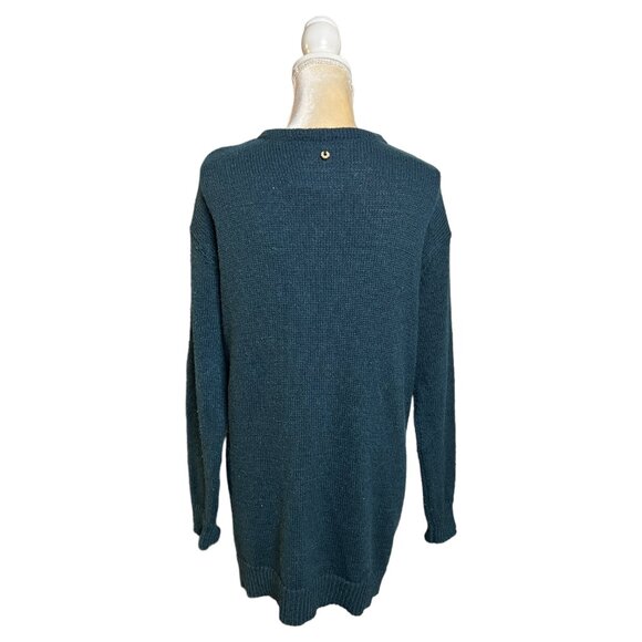 Las Pepas Green Cardigan Sweater Size M/L Button Front Knit - Picture 3 of 6